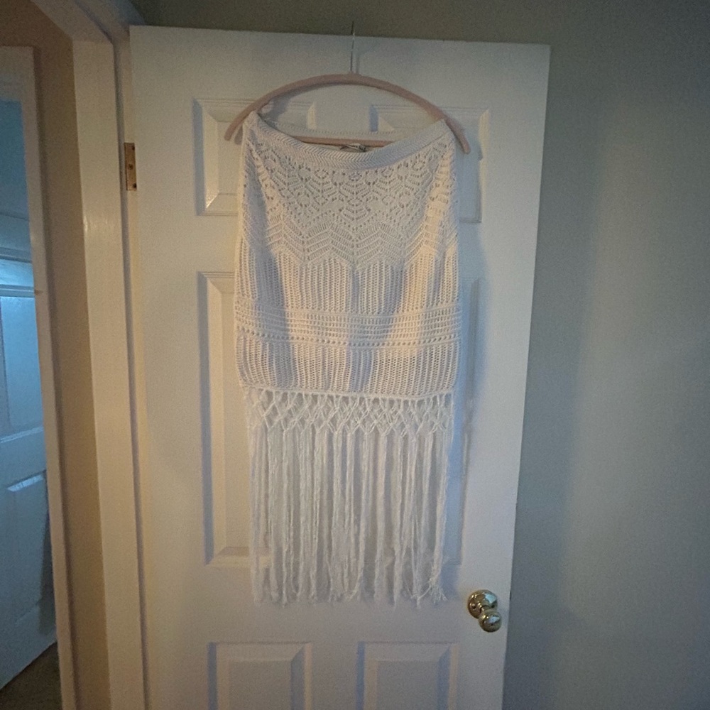 Abercrombie & Fitch crocheted skirt with fringe